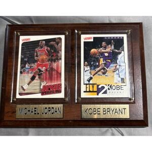 Michael Jordan Kobe Bryant Upper Deck Victory Basketball Card Plaque Display